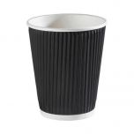 12oz Black Triple Walled Ripple Coffee Cup - 500 Pack