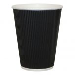 16oz Black Triple Walled Ripple Coffee Cup - 500 Pack